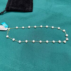 Effy Cultured Freshwater Pearl Station 18" Necklace in 14k Gold New With Tags
